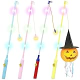 BUNAA Laternenstab mit LED, LED Elektrisch für St Martin Halloween 4er Kinderlampenstäbe 50CM Laternen Stab für St. Martins-Paraden, Kindergarten, Kostümpartys, Halloween, Mehr, Mehrfarbig, L, DLG008