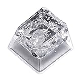 GKYQVE Harz Hintergrundlunzelschlüssel Für Mechanische Tastatur OEM Profil Höhenhöhe Transparente Silberfolie Die Schlüsselkappe RGB Keybo Backbeleuchtung