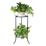 Pflanzenständer für drinnen und draußen, großer Metall-Pflanzenhalter für Töpfe, Gartenecke, schwarz, 78 x 23,5 cm, stabile Unterstützung für mehrere Pflanzen, moderne Dekoration