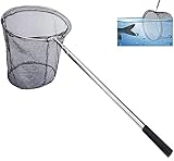 Kescher Angeln, Xndryan 180cm Teleskop Kescher Angelrute mit Langem Griff, Kescher Fischen Faltbare Fischernetz, Karpfen Forellenangeln Kescher für Teiche