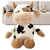 JIEBWCHA Plüschkuh Stofftier, Tierische Kuh Kuscheltier, Kühe Kuscheltier, Kuh Plüschtier Für Kinder, Flauschiges Kühe Tier, Cartoon Plüsch Puppe Für Kinder Weihnachten Geburtstagsgeschenk (30cm)