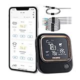Inkbird IBT-26S Fleischthermometer, Bluetooth 5.1 Signal 70m und WIFI 2.4G, Thermometer mit 4 Temperaturfühlern, Magnetische Halterung, USB-Aufladbar, Grillthermometer für Küche Ofen Grill BBQ Smoker