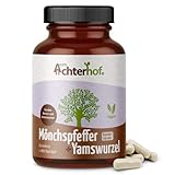 Mönchspfeffer + Yamswurzel Kapseln 120 Stück | mit Biotin, Vitamin B6 und Thiamin | frei von Zusatzstoffen und 100% vegan | kann einen normalen Energiestoffwechsel unterstützen | vom Achterhof