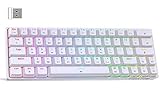 TMKB T63 Gaming Tastatur Mechanische Kabellos mit Red Switch,Bluetooth / 2.4G / Mit Kabel,RGB-Hintergrundbeleuchtung,weiße