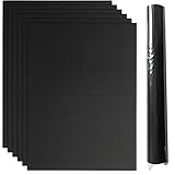 6 Stück Backfolie Wiederverwendbar, 40 x 33 cm, Dauerbackmatte Silikon, Backpapier Wiederverwendbar, Backmatte Silikon Backofen, Ideal für Kekse, Brot, Pizza, BPA- und PFOA-frei, Schwarz