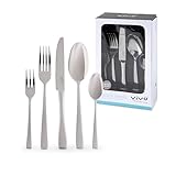 vivo by Villeroy & Boch – Voice Basic Tafelbesteck 30 teilig, 6 Personen, spülmaschinenfest, rostfrei, Besteck Set, Essbesteck, Messer Gabel Löffel Set, Cutlery Set, Vivo Besteck, Besteckset Edelstahl