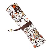 YISENJEE Bleistift Wrap Stoff-Stiftetasche, Kugelschreiber, Bleistift, Unterschrift, Stift, Vorhang, Schreibwaren, Aufbewahrungstasche, Glückskatze, Anhänger