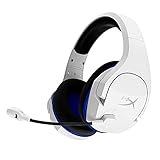 HyperX Cloud Stinger Core – Kabelloses Gaming Headset, für PS4, PC, leicht, robuste Stahlschieberegler, geräuschunterdrückendes Mikrofon, Weiß