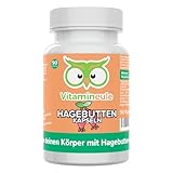 Hagebutten Kapseln - hochdosiert 500 mg 10:1 Extrakt (entspricht 5.000 mg Hagebutten-Pulver) - bioaktiv & vegan - Produktion in Deutschland - ohne Zusatzstoffe & laborgeprüft - Vitamineule®