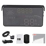 XTEVU Universal HUD, Multi -Funktion -Kopf -Up -Display, OBD2 -GPS -Projektionsmonitor, Auto -Tachometer mit Alarmfunktion, Fahrzeug HUD