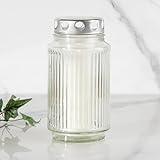 HOFER Grabkerze aus Glas [TRANSPARENT] mit Nachfüllkerze - Wiederverwendbare Grablaterne für Grabdeko & Grabschmuck | Trauerkerzen | Grablicht, Friedhofskerze