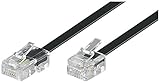 Goobay 68530 Telefonkabel RJ11 Stecker auf RJ45 Stecker Flachkabel RJ11 Kabel für Faxgerät DSL Modem VDSL Router Kabel ISDN DSL Kabel Schwarz 3m