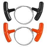 2 Stück Drahtsäge, mit Griff Edelstahl Seilsäge, 72cm Manuell Schneidedraht, Taschensäge Schnursäge, Tragbare Outdoor Survival Sägedraht, für Outdoor Camping Uberlebensausrüstung Holz Schneidedraht