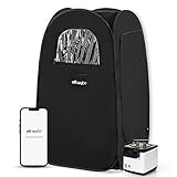 WillowyBe Tragbare Dampfsauna, Persönlicher Heim-Spa-Raum mit Bluetooth, Dampfer, Schwitzzelt, faltbarer Saunastuhl, Persönliche Sauna für Zuhause (Schwarz)