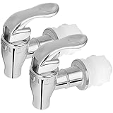 Bewudy 2 pcs Getränkespender Zapfhahn, Wasserspender Ersatz Zapfhahn Ersatz Wasserhahn geeignet für kalte und heiße Getränke Kaffee Saft Water Dispenser Faucet (Silber)