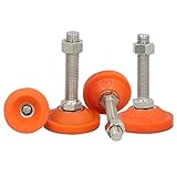 NFOQRVKW Möbelnivellierer, verstellbare Füße, Nivellierer, M16 Gewindestange, Nivellierfüße, stoßfeste PVC-Basis, Karbonstahl-Nivellierschraube für mechanische Möbel, 4 Stück, (D100 x M16 x 150)