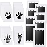 8 pcs Fußabdruck Baby Nabance Handabdruck Baby Clean Touch Pfotenabdruck set Hund Baby Fussabdruck Set Fußabdrücke Baby kommt nicht mit Farbe in Berührung für Baby Shower Familie Geschenk 0-6 Monate