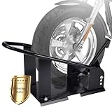 JRUKM Motorradständer Verstellbarer Motorrad Transportständer für Vorderreifen von 15-21', Motorrad-Wippe bis 816kg Ideal für Garage, Carport & Schuppen