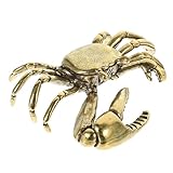 Ipetboom Retro Kupferkrabbe Figurine Kreative Dekoration für Schlafzimmer und Zuhause Handgefertigte Skulptur aus Kupfer Vielseitiges Ornament für Teezeremonien Schreibtisch Deko