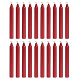 MIJOMA Set Festliche Baumkerzen, Weihnachtskerzen, Pyramidenkerzen, Christbaumkerzen aus Wachs für Weihnachtsbaum, Geburtstagsfeiern und Torten, Lange Brenndauer, Ø11x105 mm (20, Rot)