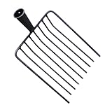 Metallgabelkopf Mistgabel Ersatzkopf Landwirtschaftlicher Stahl Heugabel Gabelkopf für Gartenarbeit Rasen für Pferdestand Aufheben 9 Zähne