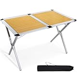 TIMBER RIDGE Campingtisch Klappbar Klapptisch Camping Falttisch Tragbar Aluminium mit Tasche für Picknick Kochen Garten Wandern Reisen 110x70cm