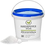 Hanse&Pepper Gewürzkontor 5kg Zitronensäure in Lebensmittelqualität C6H8O7 E330 Loses Pulver - Greenline Serie