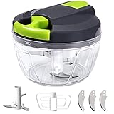 SOMLAW Zwiebelschneider Manuell, 520ml Zwiebel Zerkleinere mit 6 Klingen und 1 Mixer, Zwiebelhacker Gemüseschneider, Multizerkleinerer Manuell, Vegetable Onion Chopper Multischneider Knoblauchhacker