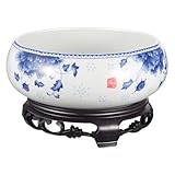 DECHOUS Keramik Pflanzschale für Hydrokultur Dekorativer Narzissen Wasserlilien Topf mit stabilem Sockel Langlebiger Blumentopf für Innen und Balkon Stilvoll und Platzsparend für Zuhause