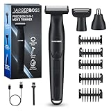 BarberBoss 3-in-1 Präzisionstrimmer Herren Bart- und Haarpflegeset für Männer, Körperpflege, Nasen- und Ohrentrimmer, wiederaufladbarer kabelloser Rasierer mit USB-Aufladung, Herrenrasierer, QR-2301