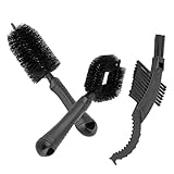 Reinigungsbürste für Fahrräder, Fahrrad-Reinigungswerkzeuge, Fahrradreifenreiniger, Kettenreinigungsbürste, 3-teiliges Werkzeug, D-Bürste