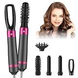 Heißluftbürste Air Styler Set, 5 in 1 Warmluftbürste Haarstyler, 1000W Rundbürstenföhn, Lockenstab Automatisch, Haarglätter Bürsten, Massagebürste für Haar Styling, Geschenke Set für Damen (Grau)