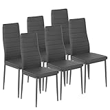 GOKHOMX Stühle 6er Set stühle grau Und Ergonomischer Sitz küchenstühle Für Esszimmer-,Küchen- und Büromöbel,Metallbeine,Grau