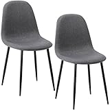 DEULINE Esszimmerstühle Essstühle Esszimmerstuhl SGS Massivholz Polsterstuhl Stühle Berlin 2er-Set GRAU 521257