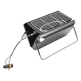 3-in-1 Tragbarer Campingkocher, Holzkohle & Gas& Elektrizität tragbarer Campinggrill, Tragbar Holzofen, Holzvergaser Outdoor für Picknick BBQ Camping Wandern Reisen