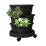 Wpsagek Garten Turm - Stapelbarer Pflanzturm Für Garten Und Pflanzen | Gestapeltes Pflanzsystem Set Gartenzubehör Blumentöpfe für Sukkulenten Blumen Innen- und Außenbereich