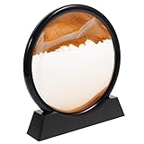 Milisten Sand Art Sanduhr Dekoration Bewegliches Sandbild für Wohnzimmer und Büro Schwarzer Rahmen Einzigartiges Entspannende Raumdekoration