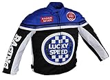 Euro Stars Kinder Bikerjacke, Motorradjacke, Textiljacke für Kinder, Biker Jacke, Racing Jacke, Blau (XXS/104, Polyester)