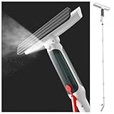 RYJYQYX 4 in 1 Sprüh Fensterabzieher Profi mit 41-190 cm 4-teiligem Verlängerungsstange, Abzieher Fenster mit Abwassersammler und 5 Pads Fensterreiniger für Fenster Dusche Auto