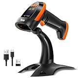 Tera Barcode-Scanner kabellos 2D mit Ständer: Pro Version Digital Setting Screen Keypad funktioniert mit Bluetooth 2.4G Wireless USB Wired Extra Schnelle Scan-Geschwindigkeit Handheld Barcode Reader