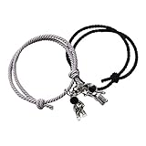 MEELYHOME 1 Paar Astronauten-Paar-Armbänder, elastisches Seil, gegenseitige Anziehung, Handseil, Haarring, Beziehung, geflochtenes Seil-Armbänder, 14-20cm (adjustable), Metalllegierung