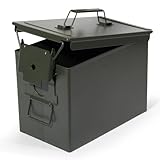 GREELUE Munitionskiste, US Ammo Box, Patronenbox, Aufbewahrungsbox für Lithiumbatterien, Munition (Armeegrün-30cm)