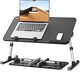 Tisch, SAIJI Betttisch, 5 höhenverstellbar Laptop ständer, Klappbarer laptoptisch, für Sofa Couch Boden Arbeiten Studieren Lesen Schreiben Essen, Fit bis zu 17' Laptop (52 * 30cm Schwarz)