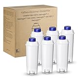 Mutital 6 Stück Kaffeevollautomat Wasserfilter, Ersatz Kompatibel mit Delonghi ECAM-Serie, Dinamica, Cappuccino System, Magnifica, ETAM Autentica und Verschiedener Modelle von Esam (6)