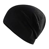 EasyULT Laufmütze Sportmütze Fahrrad Mütze Skimütze Funktionsmütze Fleece Winddicht Thermo Atmungsaktiv Beanie Kopfbedeckung Herren und Damen für Laufen Skifahren Radfahren Snowboarden(Schwarz)