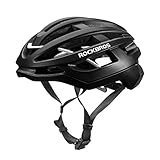 ROCKBROS Fahrradhelm Integrierter Fahrrad Helme Mountain Bike Rennrad Unisex Erwachsener für Herren Damen M (54-59cm)/L(58-63cm) (Schwarz, L)