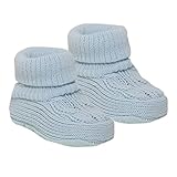 Soft Touch Royal Icon 1118 Babyschuhe für Neugeborene, Jungen, Mädchen, gestrickt, 1 Paar, einfarbig, NB-3 Monate, himmelblau, 0 Months