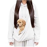 Generisch Damen Hoodiemit Kapuze und Großer Kängurutasche Oversized Sweatshirt Frauen Basic Pullover Herbst Bequeme Langarm Oberteile Casual Streetwear für Alltag Reisen Freizeit Outfits