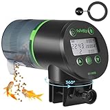 Papettly Futterautomat Aquarium, Automatischer Fischfutterautomat für Aquarium mit Batteriebetrieben, Fische Fischfutterspender 200ml, 2 AAA-Batterien im Lieferumfang enthalten, Fischfutterschwimmring