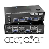 Dual Monitor KVM Switch 2 Port 8K @ 60Hz 4K 144Hz -Kompatibel + DP USB 3,0 Schalter Erweiterte Anzeige Monitore Computer Nahtlose Umschaltung